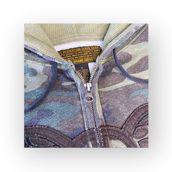 VHTF: new Lucky Brand シ Embroidered Winged Peace Sign Zip Hoodie Sweatshirt シ S - Picture 13 of 16